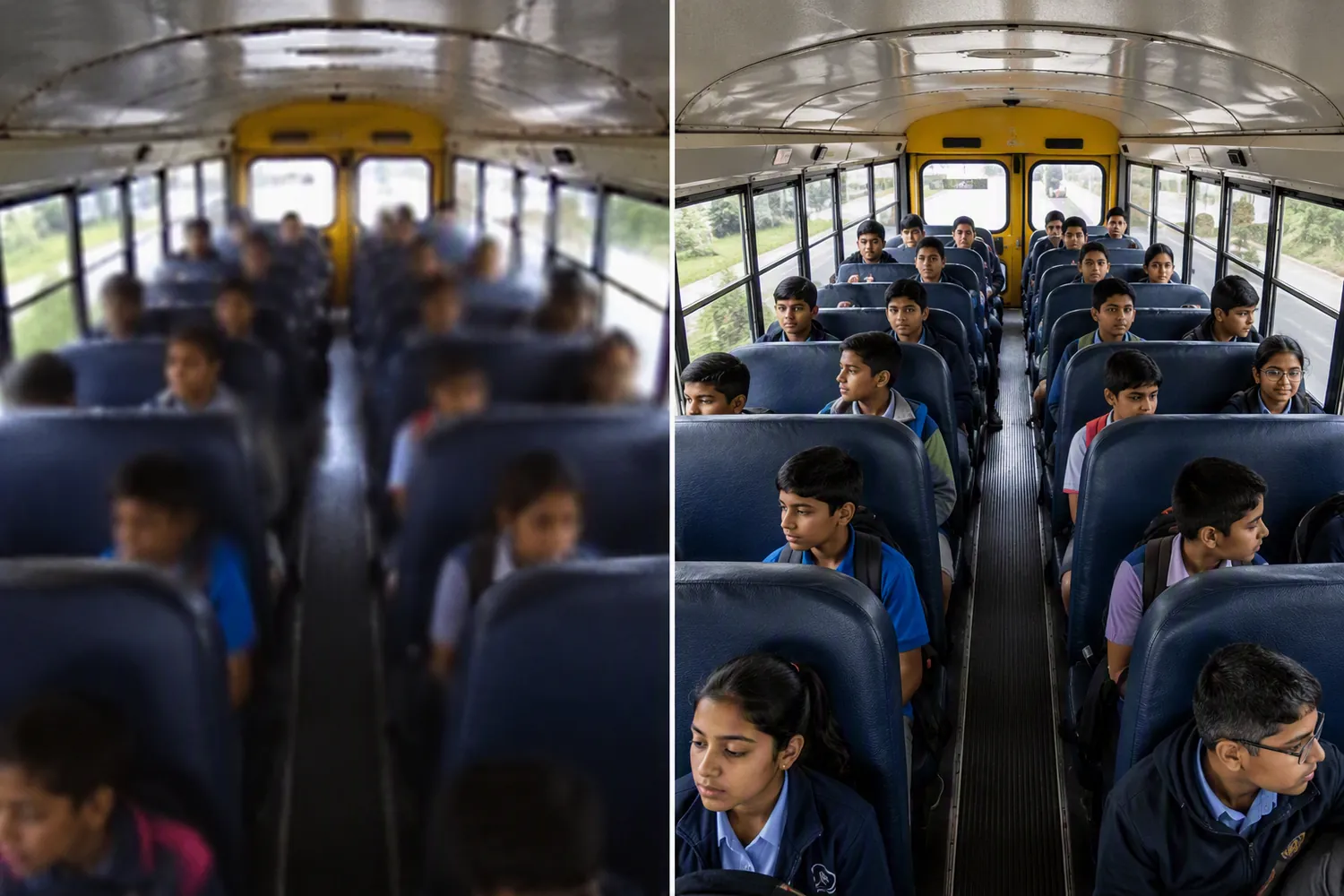Comparison of standard-definition and 2MP school bus camera views