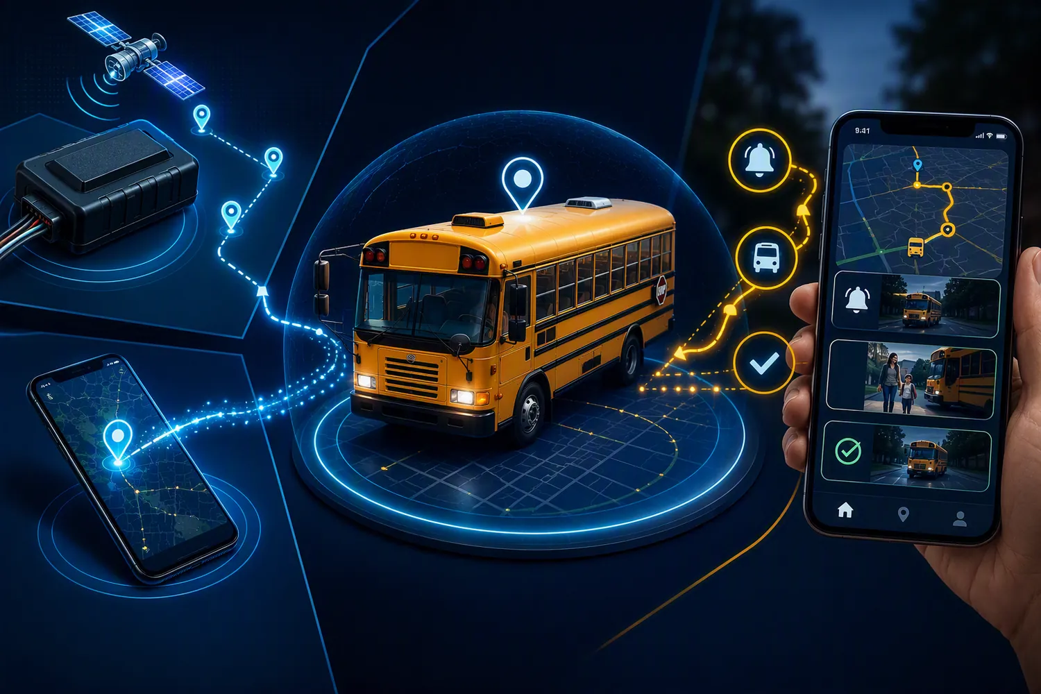 School bus GPS tracking and mobile application